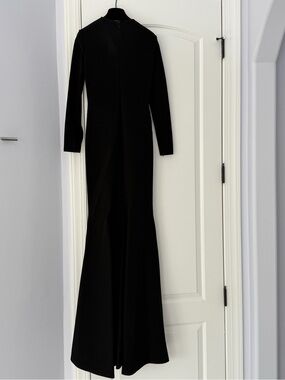 Balenciaga Black Long-Sleeve Fitted Mermaid Gown
